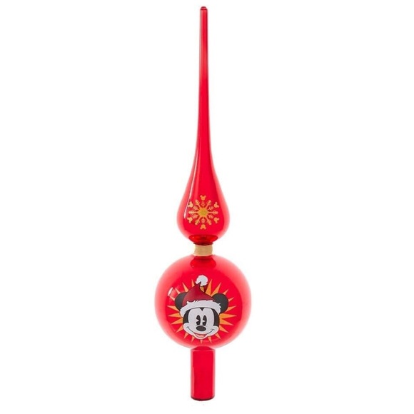 Kurt Adler Other - 12” Red Mickey Mouse Holiday Christmas Tree Topper Glass Kurt Adler